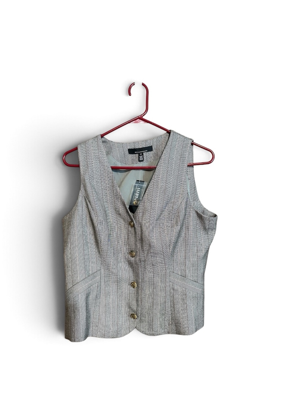 White House Black Market Pinstripe Plaid Women’s Tailored Vest